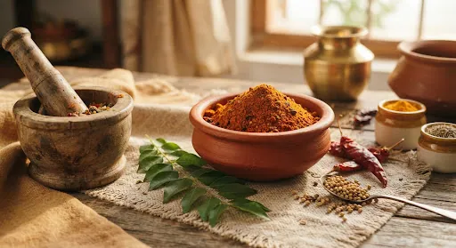 Authentic traditional spices prepared under natural sunlight